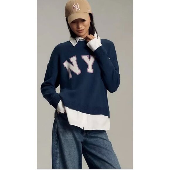 Maeve Anthropologie Graphic Twofer NYC Sweater - Picture 3 of 13